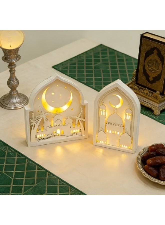 Wooden Ramadan LED Night Light, Mosque & Crescent Design Decorative Lamp, Eid & Ramadan Home Decoration Gift - Image 5