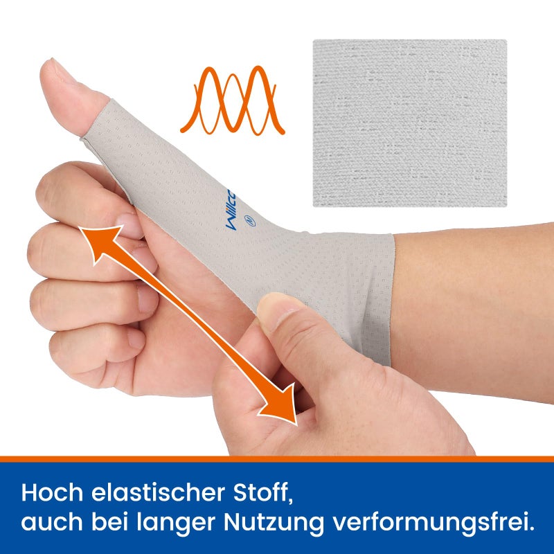 Willcom Thumb Wrist Brace Compression Sleeve (2 PCS) for Arthritis Pain Relief Protector Support, Soft Elastic Fabric Thumb Spica Splint Glove Liner for Women and Men -Fits Both Hands (Small) - Image 3