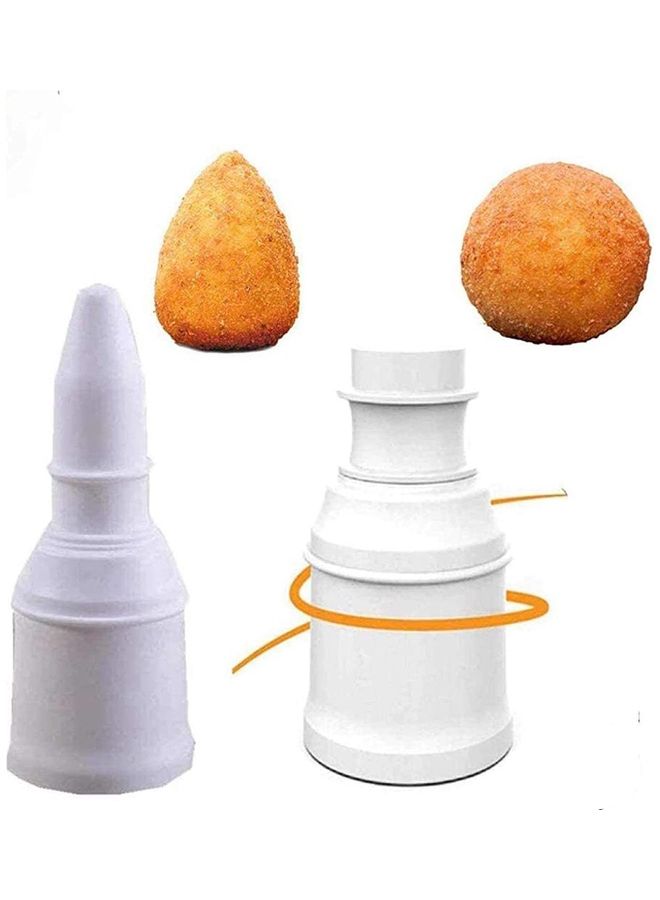 2-Piece Arancini Maker Rice Ball Mold White 9.5 x 9.5 x 16cm - Image 1