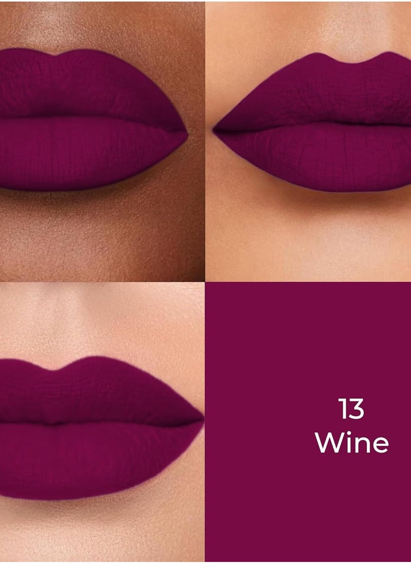 COLORS QUEEN Color Stay Matte Lipstick Highly Pigmented Ultra Matte Long Lasting One Stroke Application Hydrating Weightless Non Transfer Women Wine 2.1g  - Image 3
