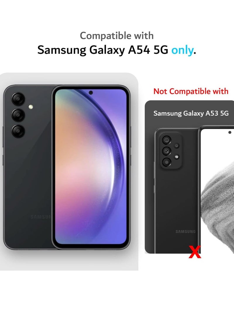 ELTRAZONE Case Compatible with Samsung Galaxy A54 5G - Soft TPU Liquid Silicone Cover with Shockproof Rubber and 2 Tempered Glass Protective Films (Navy Blue) - Image 2