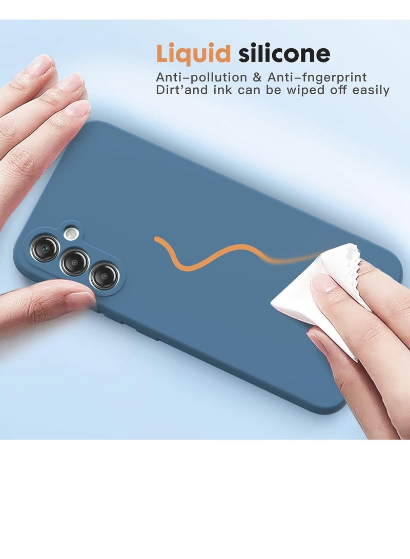 ELTRAZONE Case Compatible with Samsung Galaxy A54 5G - Soft TPU Liquid Silicone Cover with Shockproof Rubber and 2 Tempered Glass Protective Films (Navy Blue) - Image 3