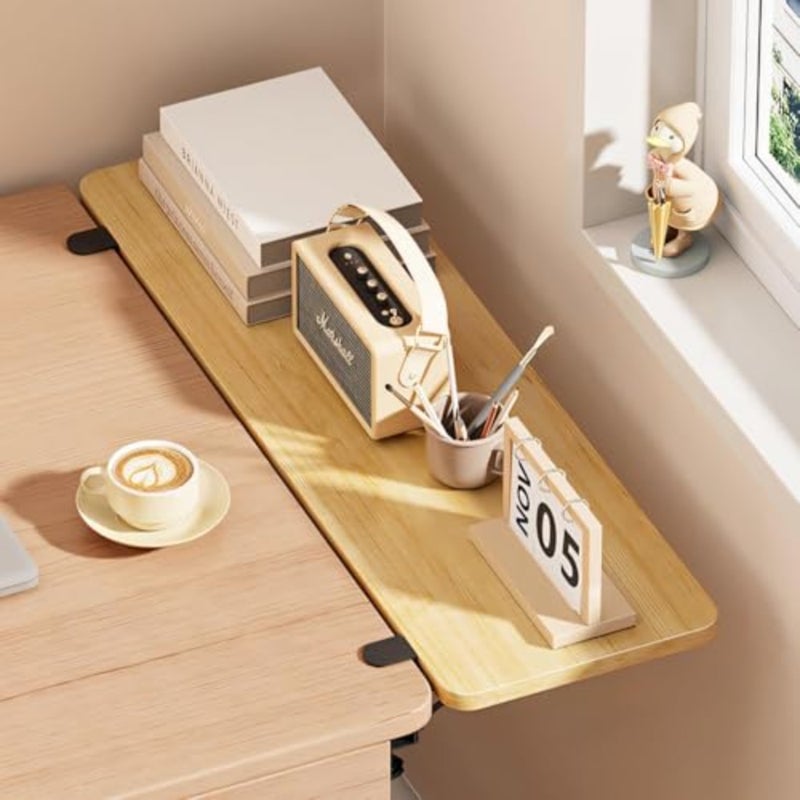 Foldable Desk Extension Clamp-On Keyboard Tray and Armrest Support, Heavy-Duty Steel Frame Space-Saving Workspace Expansion for Home/Office Wood - Image 4