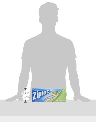 Ziploc Sandwich and Snack Bags with EasyGuide Texture, Plastic Storage Bags with Grip 'n Seal Technology, 40 Bags Total - Image 3
