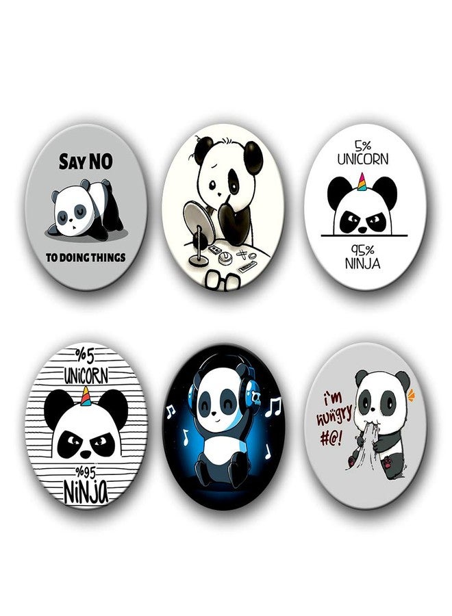 VPRINT QUALITY Panda Badge Under 80 Rupees Button Badges a - (1.5X1.5) Set of 6 - Image 2