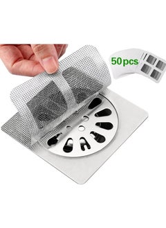 Halamine 50PCS Disposable Hair Drain Stickers Floor Drain Sticker, Disposable Shower Drain Cover Hair Catcher Shower Drain Mesh Stickers, Sewer Filter Screen, Bathroom, Laundry, Bathtub, Kitchen  - Image 2