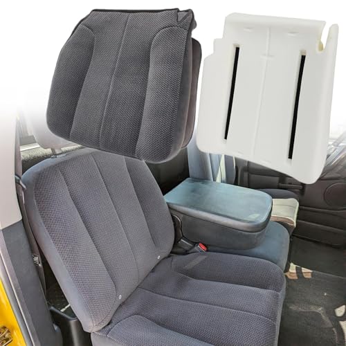 Priprilod Cloth Dark Gray Driver Side Bottom Replacement Seat Cover & Driver Side Foam Cushion Compatible with Dodge Ram 1500 2500 3500 2003 2004 2005 - Image 2