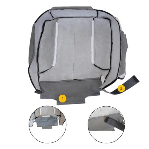 Priprilod Cloth Dark Gray Driver Side Bottom Replacement Seat Cover & Driver Side Foam Cushion Compatible with Dodge Ram 1500 2500 3500 2003 2004 2005 - Image 5