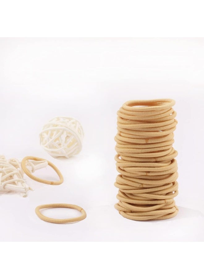 Joyeah 100 Pcs Baby Hair Ties - Gold Hair Bands for thin hair- No Metal Hair Elastics -Ponytail Holder for Kids(2 mm x 2.5 cm,Blonde) - Image 3