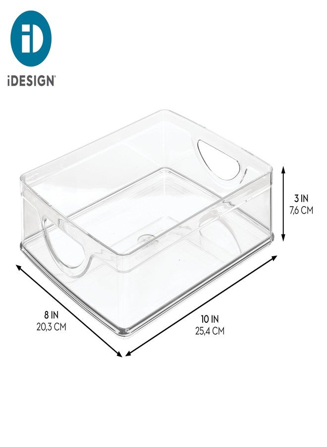 iDesign Plastic Stackable Pantry Bin - Storage Bin with Handles for Cabinets or Fridge - Set of 4 - Clear - Image 4