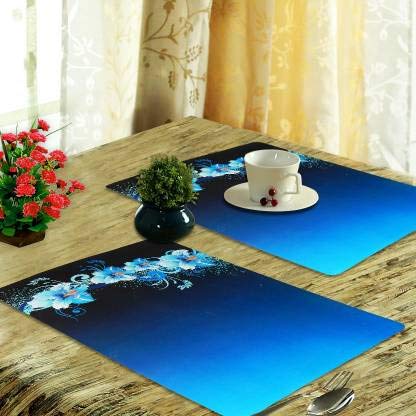 Dakshya Industries Dakshya Industries PVC Printed Dining Table Placemats Set of 6 Multicolour DIBLMAT35  - Image 1