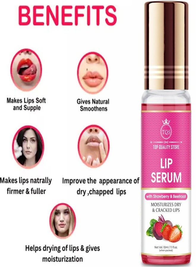 Top Quality Store سيروم الفراولة لتفتيح وترطيب الشفاه، يقلل من البقع الداكنة والتصبغات، سيروم مرطب ومفتح للشفاه، عبوة رول أون 10 مل - Image 3