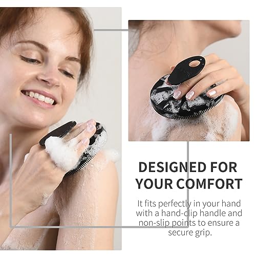 BEAUTAIL Silicone Body Scrubber, BEAUTAIL Upgrade 3rd Gen Shower Bath Brush, Lather Nicely, Soft Massage Body, More Hygienic Than Traditional Loofah, Gentle Exfoliating for Sensitive Skin, 1 Pack, Black - Image 4