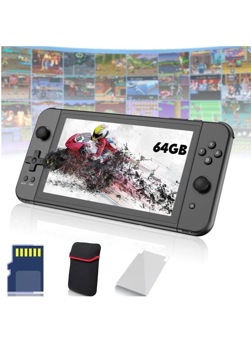 Generic - X70 Handheld Game Console, 7.0 Inch IPS HD Screen Retro Games Consoles Classic Video Games Console with 64G Memory Cards & 6000 Games, Built-in 3500mAh Rechargeable Battery - Image 1
