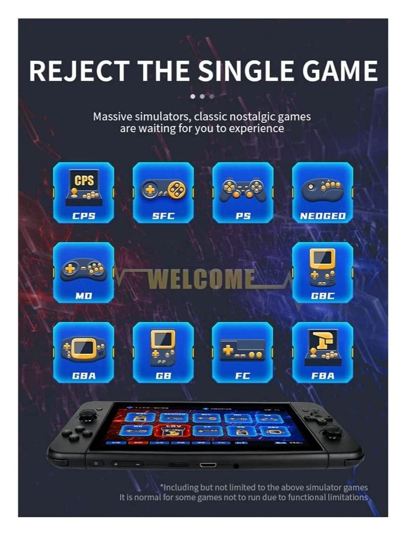 Generic - X70 Handheld Game Console, 7.0 Inch IPS HD Screen Retro Games Consoles Classic Video Games Console with 64G Memory Cards & 6000 Games, Built-in 3500mAh Rechargeable Battery - Image 1