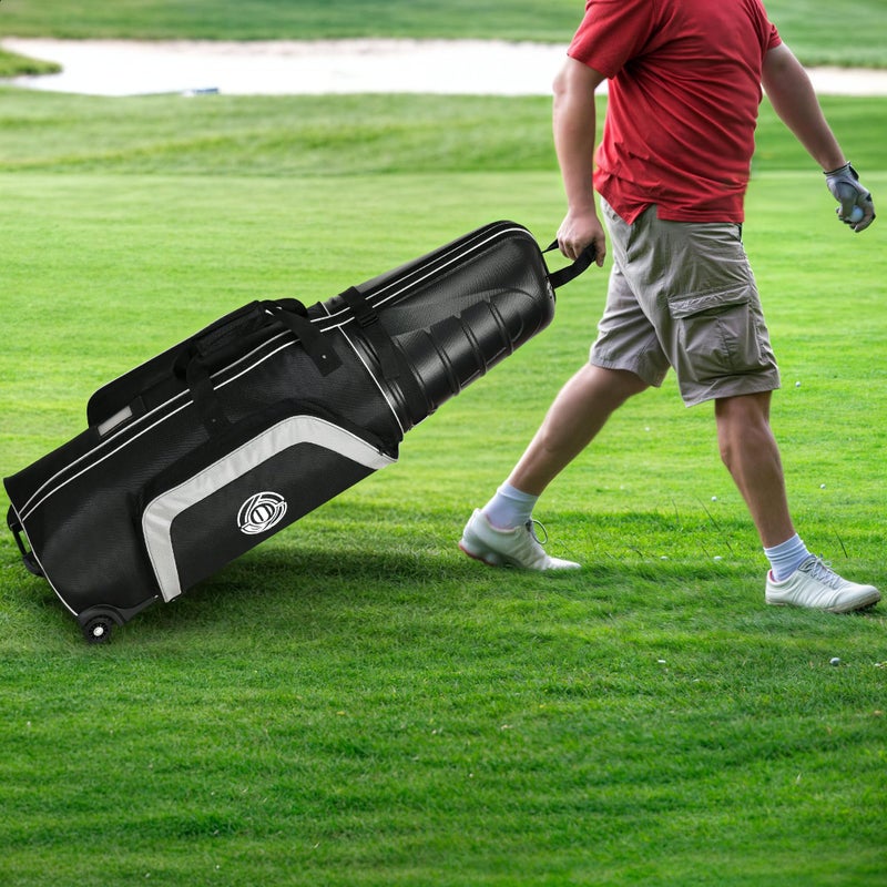 Shopsource Golf Travel Bag for Airlines, Golf Travel Case with Hard Case Top and Wheels, 1680D Heavy Duty Oxford Golf Travel Covers, Protect Golf Clubs, Lightweight, Easy to Maneuver Black - Image 5