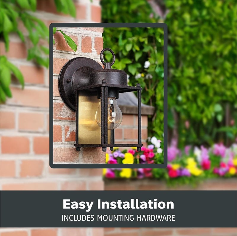 Designers Fountain 1161-RP Porch Outdoor Wall Lantern Sconce, 8in H, Rust Patina - Image 5