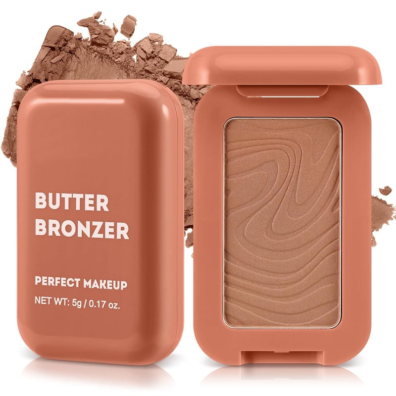 Boobeen Soft Matte Bronzer Contour Palette Powder for Face Bronzing Powder Natural Blush Powder for Contouring Longlasting Buildable Bronzed Shimmer