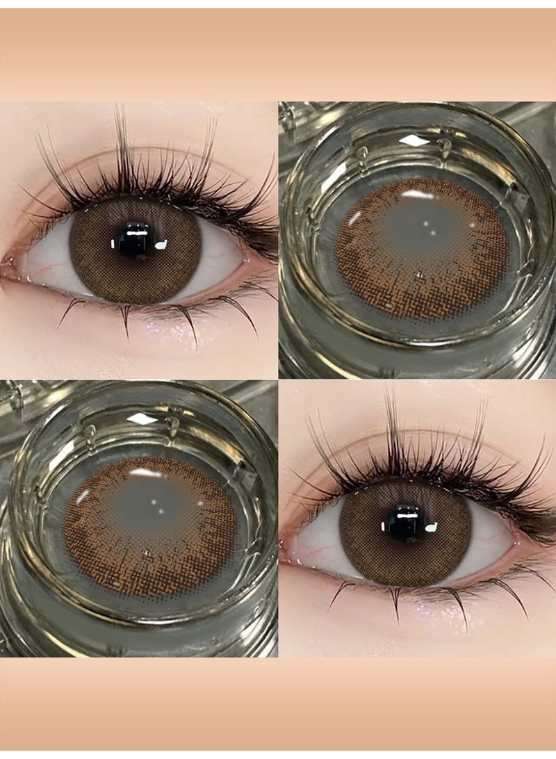 UYAAI Natural Brown Lenses Yearly Colored Contact Lenses, Unisex Cosmetic Contact Lenses, Hot Sale Fashion Lenses, 42% Water - Image 1