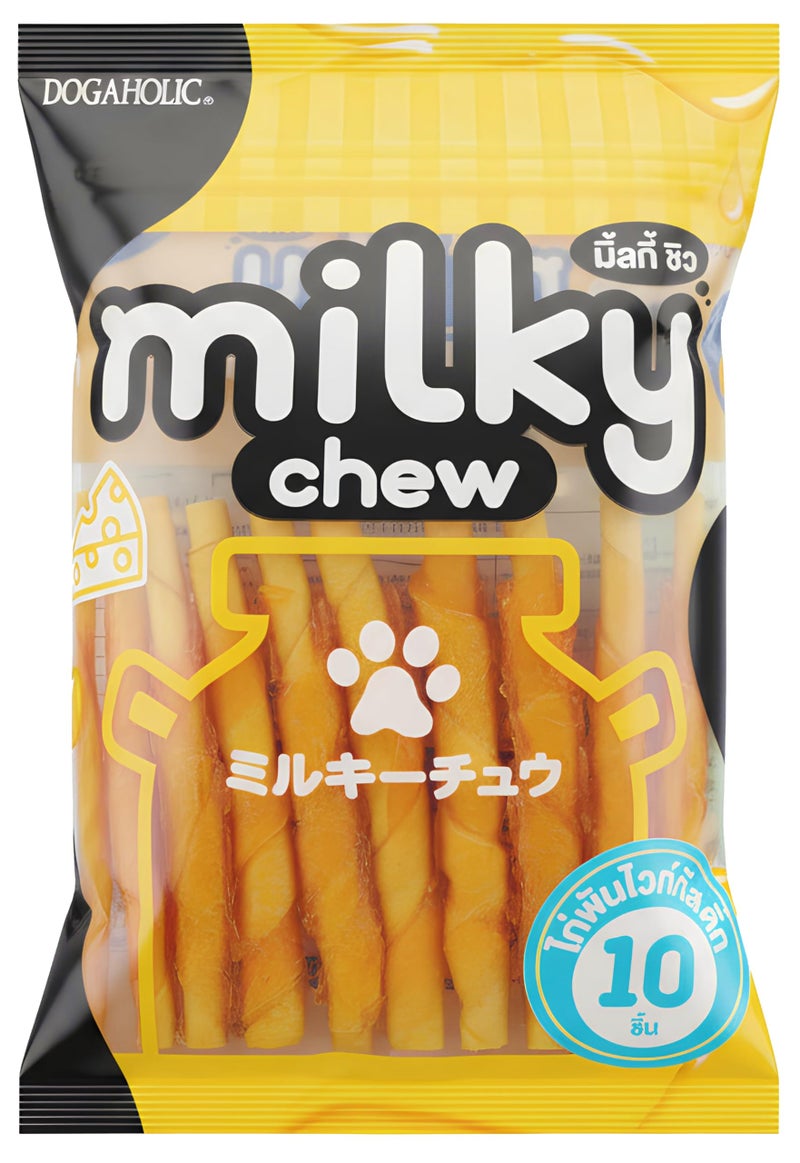 Dogaholic Milky Chew Stick Style Treats for Dogs of All Ages & Sizes | Premium Cheese & Chicken Flavored Dog Snacks | Strengthens Teeth & Bones | Healthy, Tasty & Nutritious Treats – Pack of 2 - Image 2