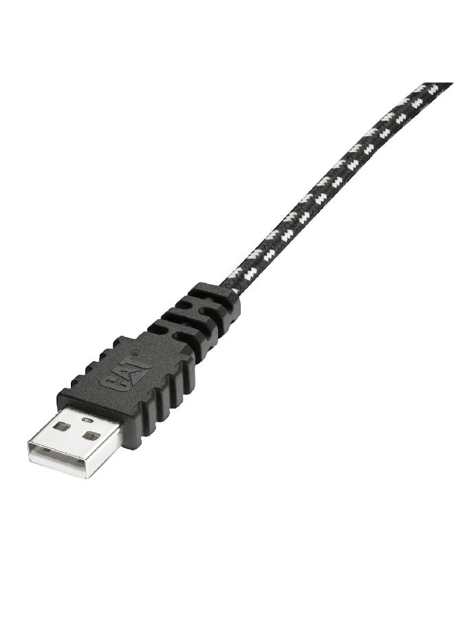 CAT Micro-USB to USB Double Woven Braided Charge Cable Black and White 6 ft CAT-PC-MICRO - Image 4