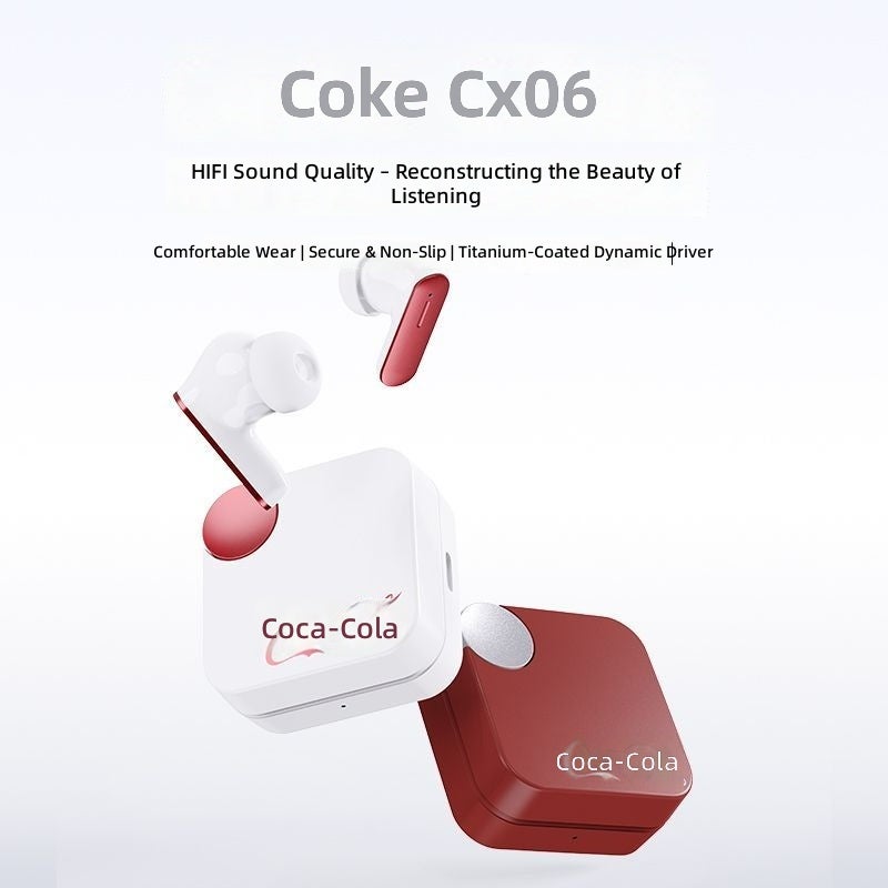 Coca-Cola CX06 True Wireless Bluetooth Earbuds - Stylish, Sporty, and Gamer-Friendly - Image 2