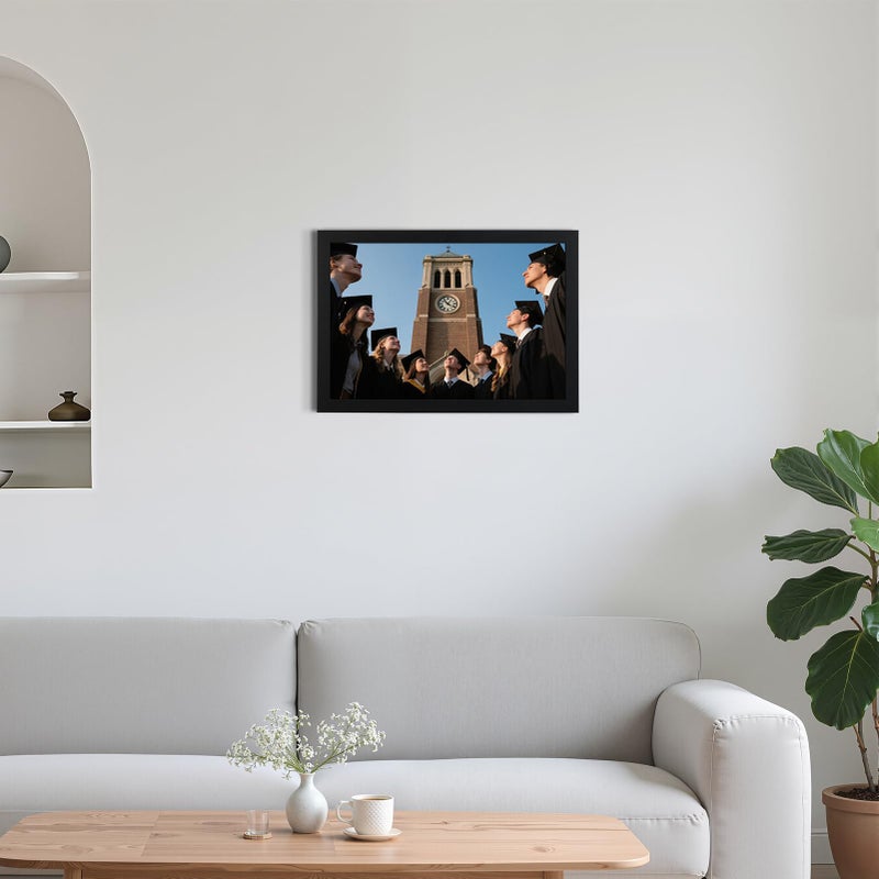 Lavezee 15.2x10.6 Diploma Frame With Tassel Holder, Display 8.5 x 11 Certificate Document Degree and One Tassel,Black with Gold Rim - Image 5