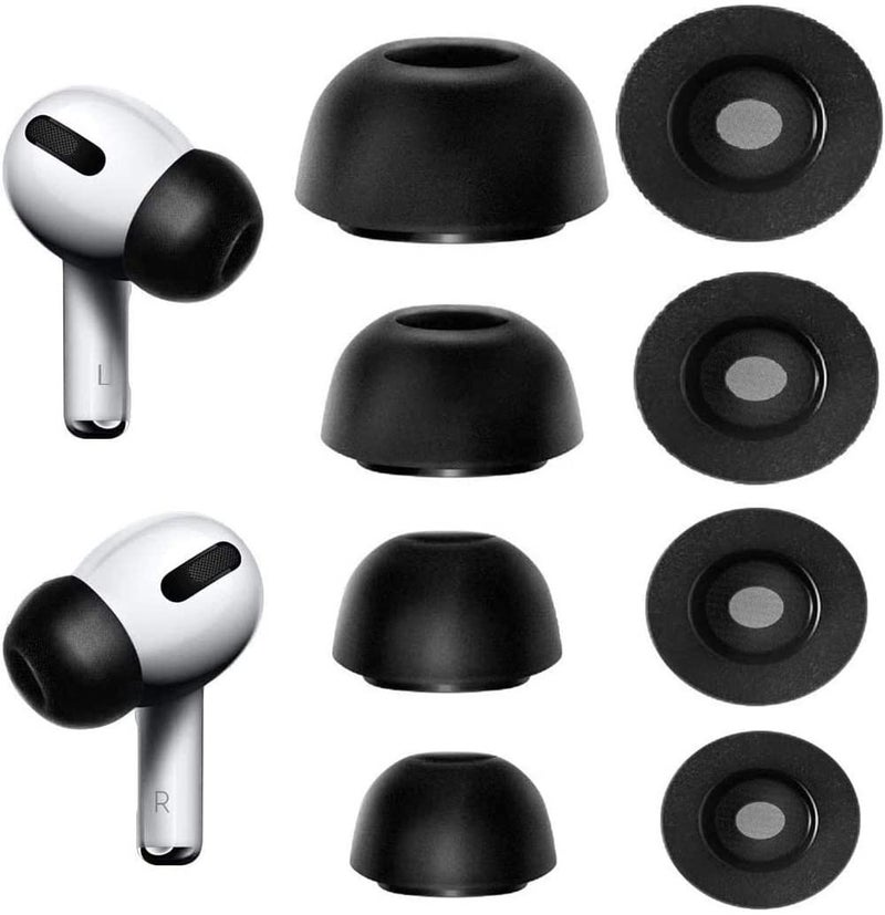 JNSA Premium Memory Foam Tips Compatible with AirPods Pro 2nd gen. and 1st gen, No Silicone Eartips Pain. Anti-Slip Eartips, Fit in The Charging Case, 4 Pairs (XS/S/M/L, Foam Black) - Image 1