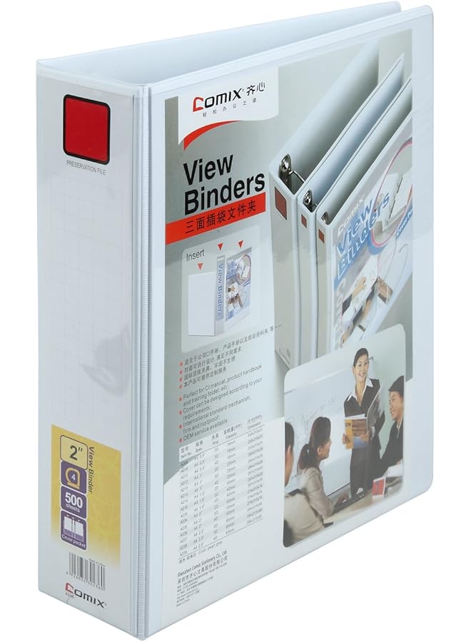 COMIX A235 A4 2 Inch 3D Ring Binder 50 Mm Capacity White - Image 1