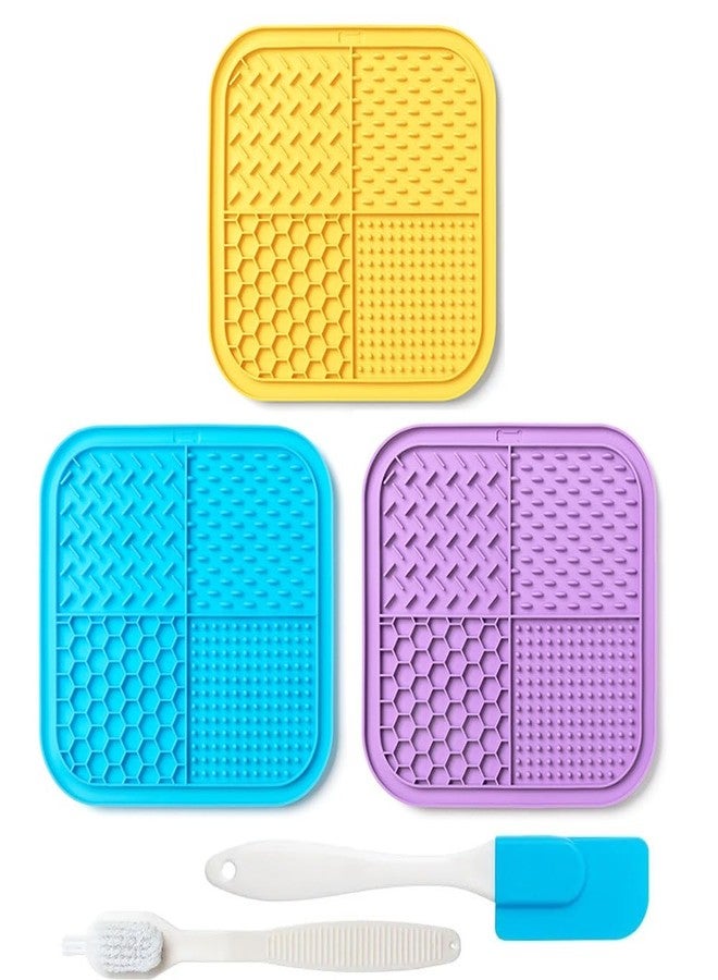 GOJOHO Lick Mat for Dogs & Cats 3 Pack with Suction Cups, Slow Feeder Bowls, Cat Lick Mat for Anxiety Relief, Dog Toys to Keep Them Busy, Enrichment Toys for Bathing, Cat Licking Pad for Boredom - Image 1