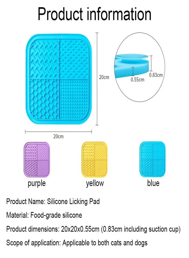 GOJOHO Lick Mat for Dogs & Cats 3 Pack with Suction Cups, Slow Feeder Bowls, Cat Lick Mat for Anxiety Relief, Dog Toys to Keep Them Busy, Enrichment Toys for Bathing, Cat Licking Pad for Boredom - Image 2