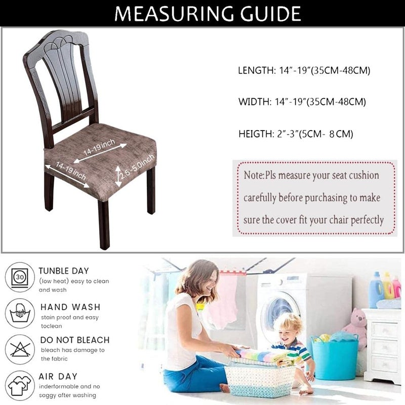 ALERMO Dining Chair Seat Cover Set of 6 Seater pcs are Easily Washable Stretchable and Comfortable for Dining Room Home Decor Slip Cover Universal Size - Image 5