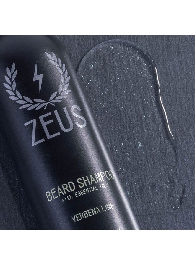 Zeus Beard Shampoo Wash, Infused with Green Tea & Natural Ingredients to Cleanse and Soften Beard – 8 oz. Made in USA – Verbena Lime - Image 2