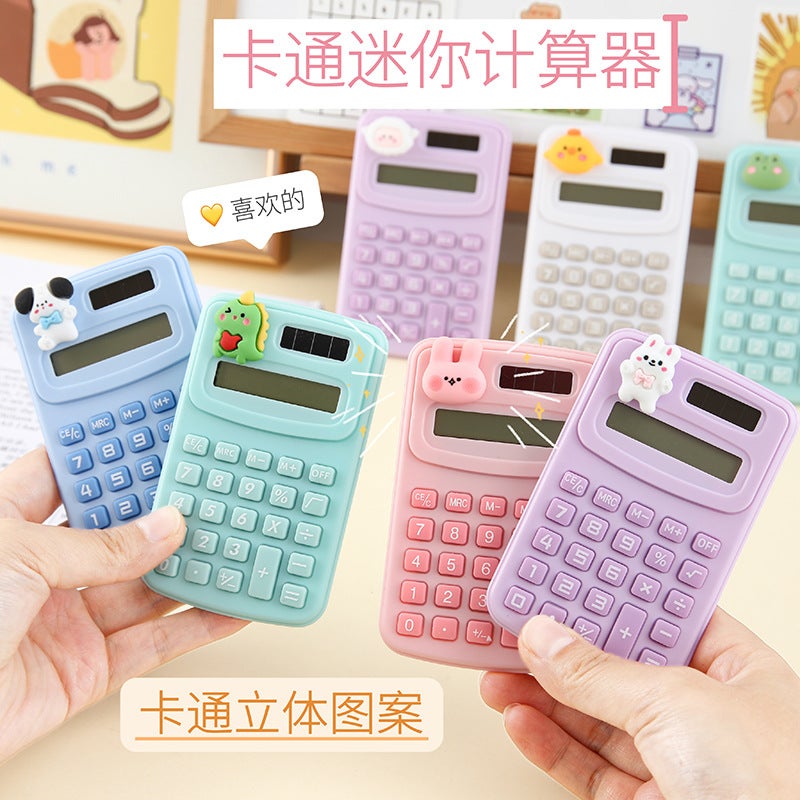 W28 Cartoon Cute Mini Portable Calculator – 8-Digit Arithmetic for Students - Image 4