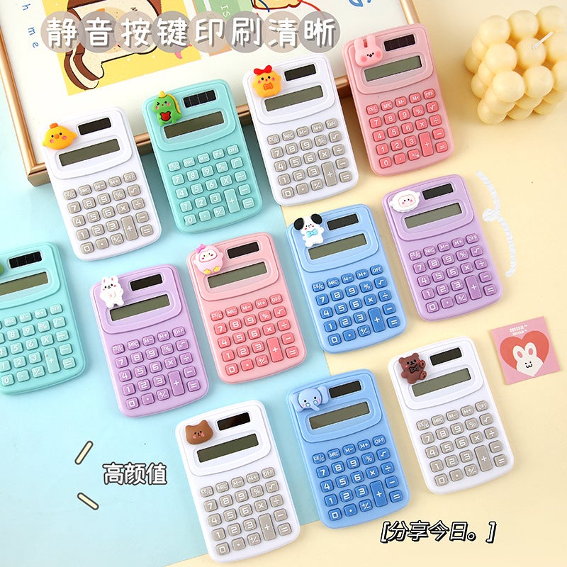 W28 Cartoon Cute Mini Portable Calculator – 8-Digit Arithmetic for Students - Image 3