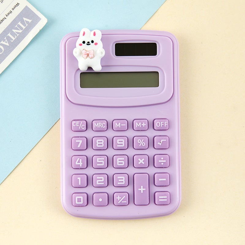 W28 Cartoon Cute Mini Portable Calculator – 8-Digit Arithmetic for Students - Image 1
