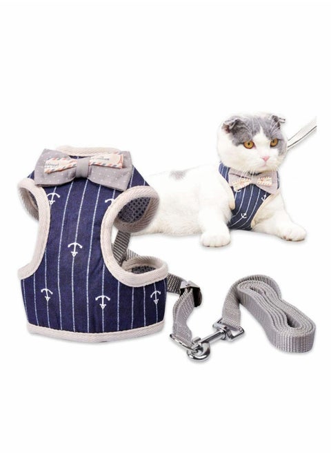 Adjustable Cat Harness and Leash for Safe Walking, Lightweight and Comfortable Vest for Kittens, Escape-Proof Design, Perfect for Travel (Size: M)