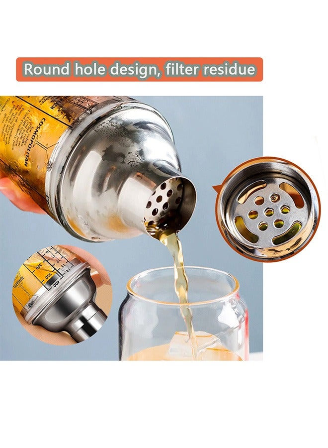 Yolu 400ml Clear Glass Cocktail Shaker Cup With Measuring Jigger, Bartender Tools Kit, Drink Shaker with strainer for kitchens, bars, coffee shops, hotels, clubs - Image 5
