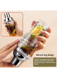 Yolu 400ml Clear Glass Cocktail Shaker Cup With Measuring Jigger, Bartender Tools Kit, Drink Shaker with strainer for kitchens, bars, coffee shops, hotels, clubs  - Image 4