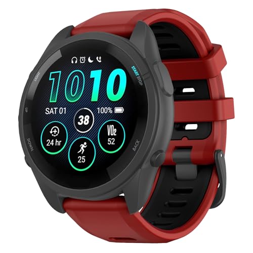 ISABAKE Watch Band for Garmin Vivoactive 4/Venu 3/Venu 2, 22mm Quick Release Silicone Replacement Strap for Forerunner 570 47mm/Forerunner 265/Forerunner 255 - Image 2
