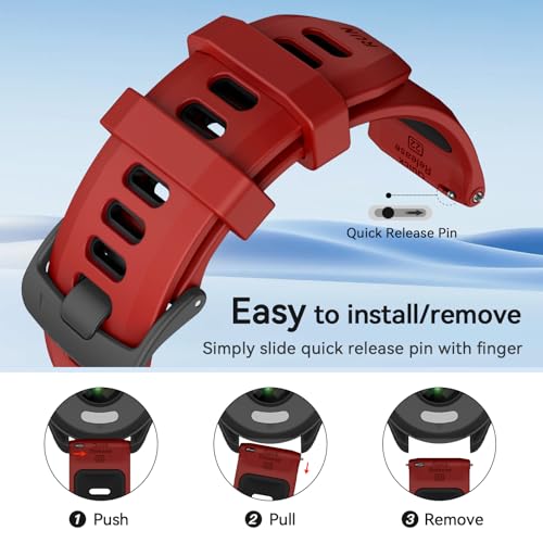 ISABAKE Watch Band for Garmin Vivoactive 4/Venu 3/Venu 2, 22mm Quick Release Silicone Replacement Strap for Forerunner 570 47mm/Forerunner 265/Forerunner 255 - Image 4