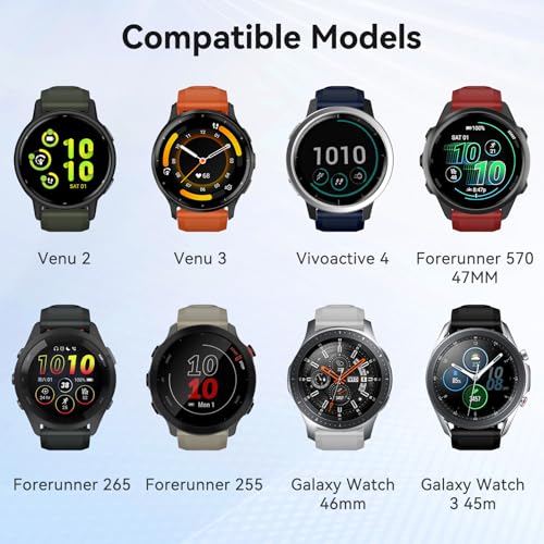 ISABAKE Watch Band for Garmin Vivoactive 4/Venu 3/Venu 2, 22mm Quick Release Silicone Replacement Strap for Forerunner 570 47mm/Forerunner 265/Forerunner 255 - Image 5