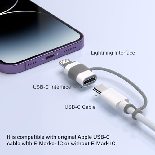 Thousover USB C Type C to Lightning Adapter MFi Certified 4 Pack 27W Fast Charging Support Data Sync,Lightning to USB Type C Cable Adapter for iPhone/iPad/for Airpods,with Anti-Lost Loop,Not for Audio/OTG - Image 2