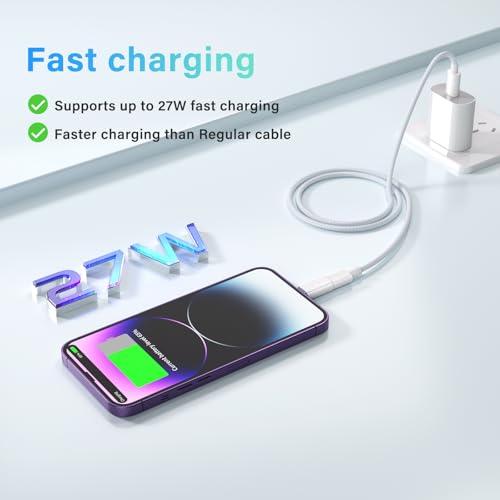 Thousover USB C Type C to Lightning Adapter MFi Certified 4 Pack 27W Fast Charging Support Data Sync,Lightning to USB Type C Cable Adapter for iPhone/iPad/for Airpods,with Anti-Lost Loop,Not for Audio/OTG - Image 3