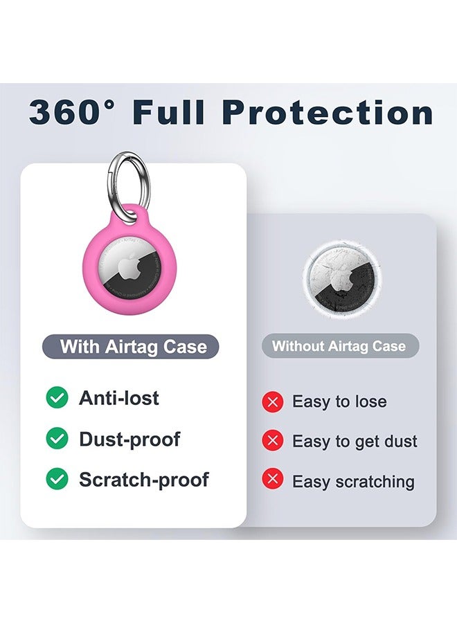 4 قطع من جراب الحماية المصنوع من السيليكون لجهاز Apple AirTag مع سلسلة مفاتيح، مقاوم للغبار، سهل التنظيف للأطفال وكبار السن وحقيبة الظهر وأطواق الحيوانات الأليفة والمحافظ والأمتعة - Image 5