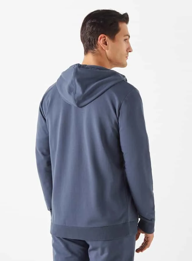 ADOT by Splash Solid Zip Through Sweatshirt with Hood and Long Sleeves