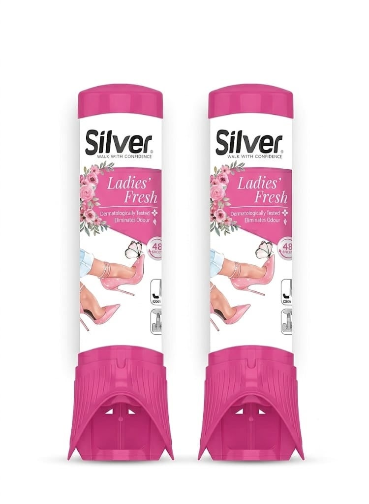 Silver Fresh Women's Shoe Deodorizer and Freshener 100 ml (Pack of 2). - Image 1