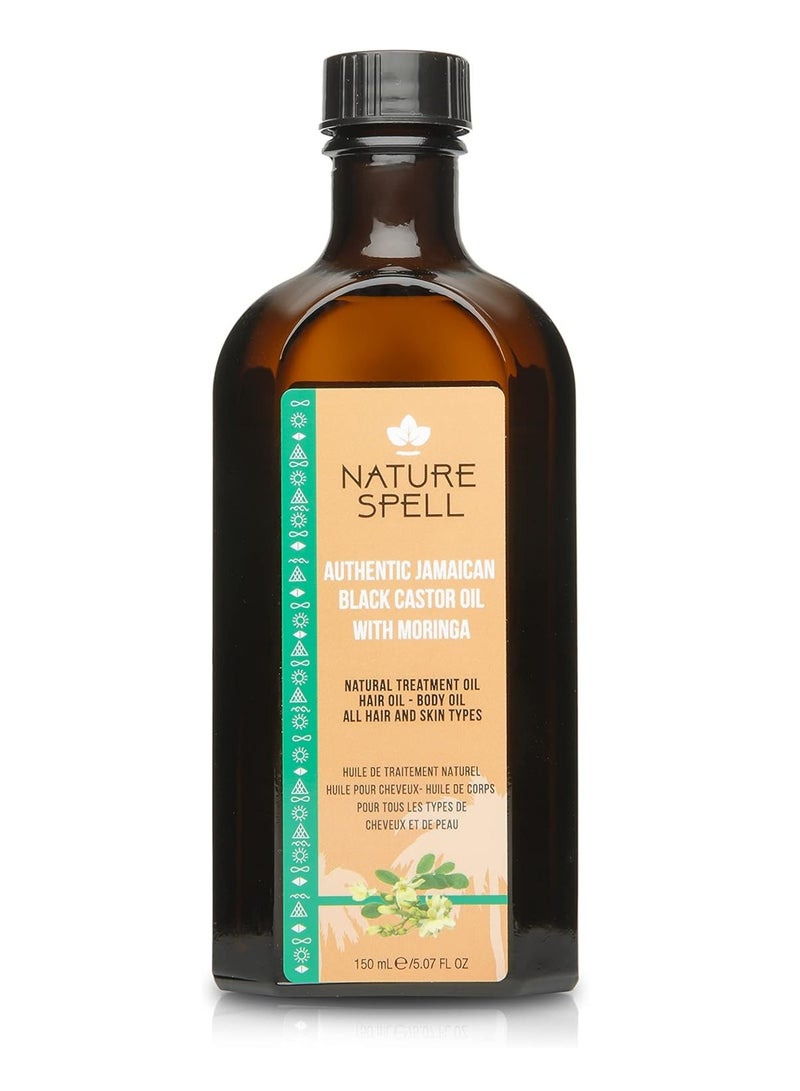 Nature Spell Nature Spell Jamaican Black Castor Oil with Moringa – Hair & Skin Treatment Oil 150ml - Image 1