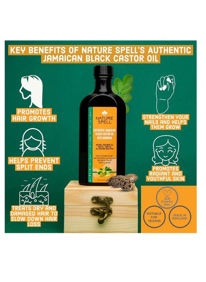 Nature Spell Nature Spell Jamaican Black Castor Oil with Moringa – Hair & Skin Treatment Oil 150ml - Image 2