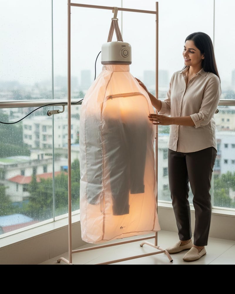 DMR-KW-06 Foldable Electric Cloth Dryer suitable for 6-7 cloths (such as Under Garments, Jeans, T shirts, Towels) - Hot Air drying with constant heating (Comes with 1 year free spare supply warranty) - Image 1